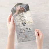 ダークゴシックフォレストフローラQRコード写真 オールインワン招待状 (貼ってはがせる)