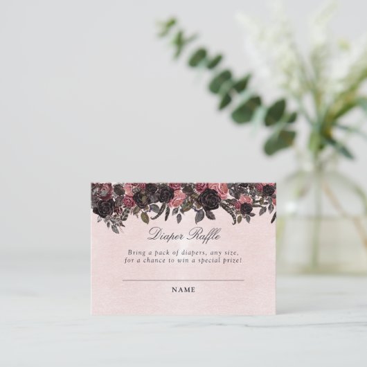 ダークゴシックフローラハロウィンおむつラッフルチケット エンクロージャーカード (スタンド正面)