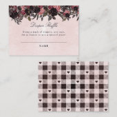 ダークゴシックフローラハロウィンおむつラッフルチケット エンクロージャーカード (正面/裏面)