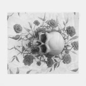 ダークゴシックフローラバラスカル フリースブランケット (正面(横))