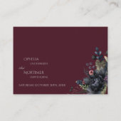 ダークゴシックフローラバーガンディーウェディングレセプション エンクロージャーカード (裏面)