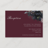 ダークゴシックフローラバーガンディーウェディングレセプション エンクロージャーカード (正面)