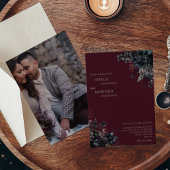 ダークゴシックフローラフォト結婚式招待状 招待状