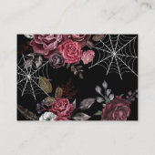 ダークゴシックフローラブライダルシャワーアドバイスと願い エンクロージャーカード (裏面)