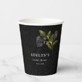 ダークゴシックフローラブライダルシャワー 紙コップ (正面)