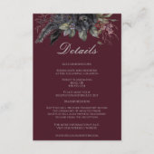 ダークゴシックフローラブルゴーニュフォーマルズ結婚詳細 エンクロージャーカード (正面)