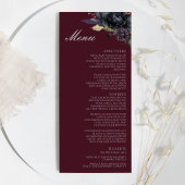 ダークゴシックフローラブルゴーニュ結婚のフラットメニュー メニュー