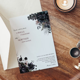 ダークゴシックフローラ結婚ホワイト 招待状