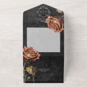 ダークゴシックブラック&グレーラストバラNo Dinner オールインワン招待状 (外側)