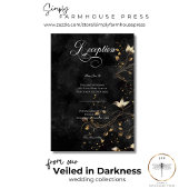 ダークゴシックブラック&ホワイトオーキッドスペル披露宴 エンクロージャーカード