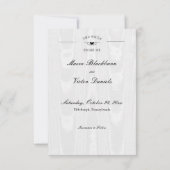 ダークゴシックブラック&ホワイトスカルカップルハート セーブザデート (裏面)