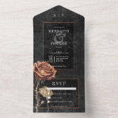 ダークゴシックブラック&ラストバラノーディナー オールインワン招待状 (内側)