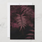 ダークゴシックプラム離れズブラック結婚ズハンドスティング 招待状 (裏面)