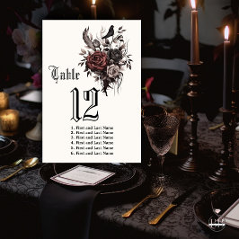 ダークゴシックローズウッドフローラレイヴン テーブルナンバー