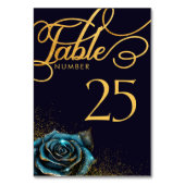 ダークゴシックローズグリッターウェディング テーブルナンバー (正面)