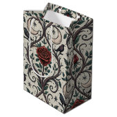 ダークゴシックローズ柄 (1) ミディアムペーパーバッグ (裏面アングル)