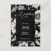 ダークゴシックヴィンテージブラック&ホワイトフローラダマスク エンクロージャーカード (正面)