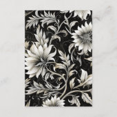 ダークゴシックヴィンテージブラック&ホワイトフローラダマスク エンクロージャーカード (裏面)