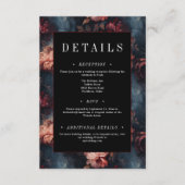 ダークゴシックヴィンテージレッド&ピンクフローラ結婚ズ エンクロージャーカード (正面)