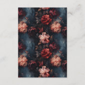 ダークゴシックヴィンテージレッド&ピンクフローラ結婚ズ エンクロージャーカード (裏面)