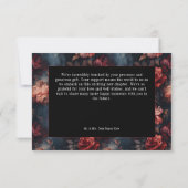 ダークゴシックヴィンテージレッド&ピンクフローラ結婚ズ サンキューカード (裏面)