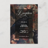 ダークゴシックヴィンテージ赤面フローラ&ブラックラヴェンス エンクロージャーカード (正面)