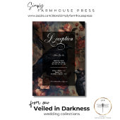 ダークゴシックヴィンテージ赤面フローラ&ブラックラヴェンス エンクロージャーカード