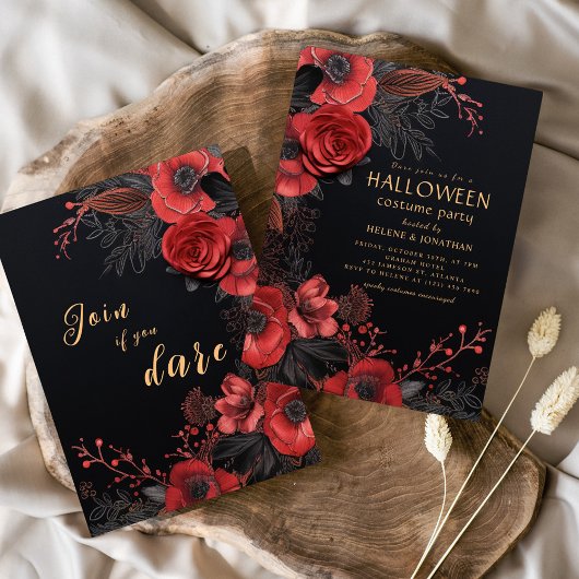 ダークゴシック大人ハロウィンコスチュームパーティー 招待状