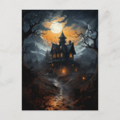 ダークゴシック幽霊のよく出るハウスハロウィーン ポストカード (正面)