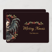 ダークゴシック様式のエンジェルクリスマス シーズンカード (正面/裏面)