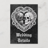 ダークゴシック白黒スカルカップルハート詳細 エンクロージャーカード (正面)