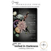 ダークゴシック神秘的にミュートされたぼやけフローラ結婚の 招待状