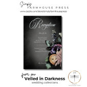 ダークゴシック神秘的にミュートされたフローラぼやけ披露宴 エンクロージャーカード