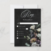 ダークゴシック神秘的にミュートされたフローラディナー 出欠カード (正面)