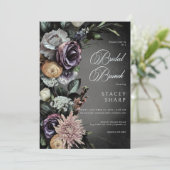 ダークゴシック神秘的にミュートされたフローラブぼやけランチ 招待状 (スタンド正面)