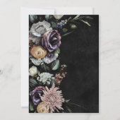 ダークゴシック神秘的にミュートされたフローラブライダルブランチ 招待状 (裏面)