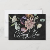ダークゴシック神秘的にミュートされたフローラ結婚ズ サンキューカード (正面)