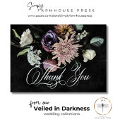 ダークゴシック神秘的にミュートされたフローラ結婚ズ サンキューカード