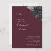 ダークゴシック結婚フローラのリハーサルディナー 招待状 (正面)