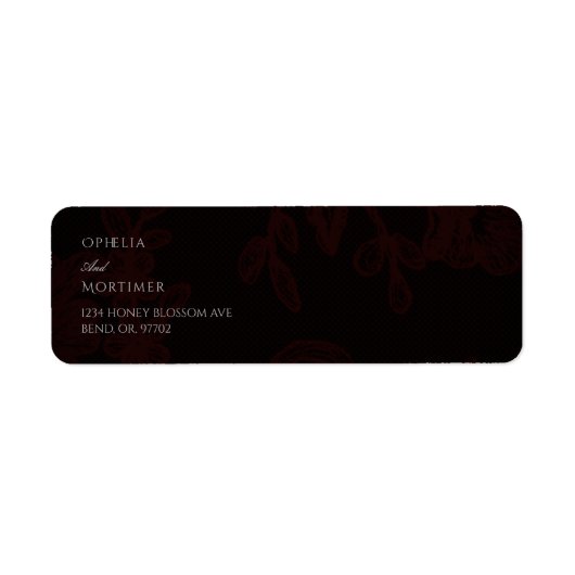 ダークゴシック結婚フローラ差出人住所ラベル ラベル (正面)