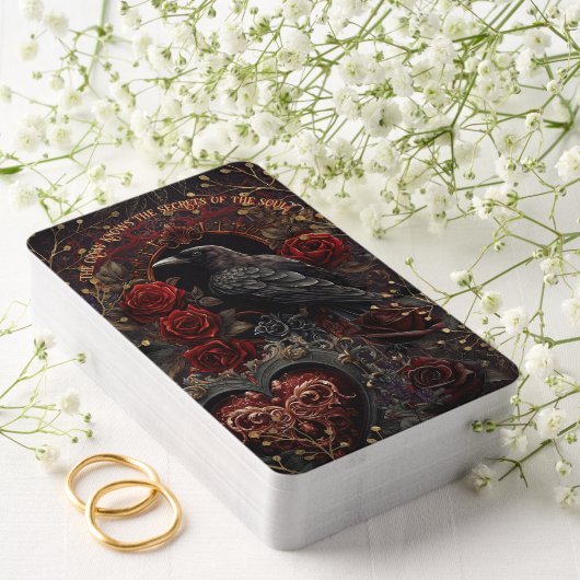 ダークゴシック美しい赤いバラ黒いカラスの鳥 トランプ (インサイチュ (ウェディング))