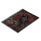 ダークゴシック美しい赤いバラ黒いカラスの鳥 ノートブック (左側)