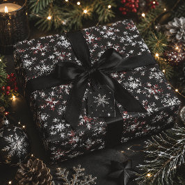 ダークゴシック雪の結晶 クリスマス ラッピングペーパー