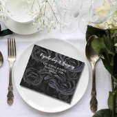 ダークゴシック黒バラフローラQRコード写真 オールインワン招待状