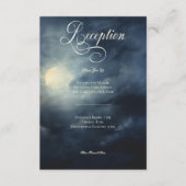 ダークゴシック フルムーン ナイトスカイ ウェディング レセプション エンクロージャーカード (正面)