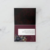 ダークゴシック フローラル ウェディング フォールド サンクス カード (内部)