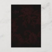 ダークゴシック フローラル バーガンディ ウェディングの詳細 エンクロージャーカード (裏面)