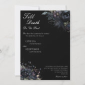 ダークゴシック フローラル ブラック ティル デス ウェディング 招待状 (正面)