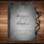 ダークゴシック ブラック ウォーターカラー モス ウェディング 招待状