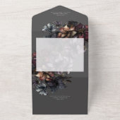 ダークゴシックMoody水彩フローラディナー オールインワン招待状 (外側)